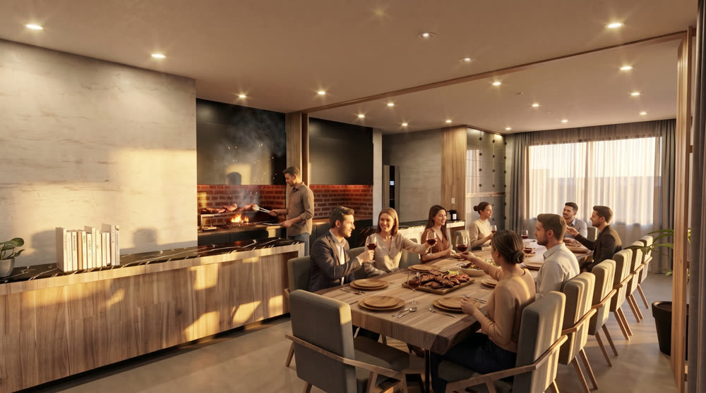Salón de usos múltiples con parrilla